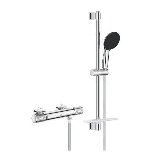 Baterie dus termostatata Grohe Precision Feel cu set de dus Vitalio Start  110 cu bara 60cm  crom