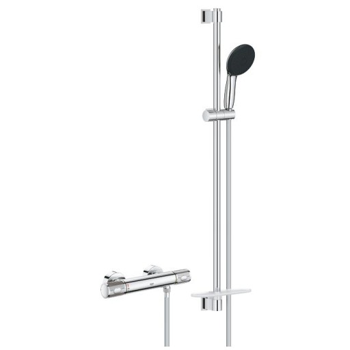 Baterie dus termostatata Grohe Precision Feel cu set de dus Vitalio Start 110 cu bara 90cm  crom
