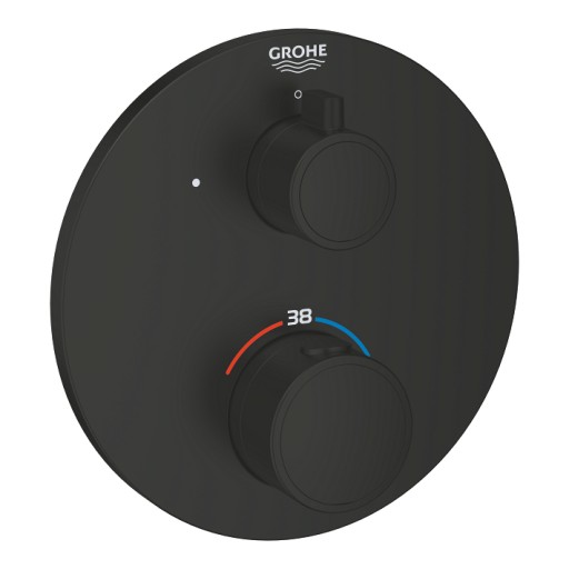 Baterie dus termostatata Grohe Grohtherm cu montaj incastrat  necesita corp ingropat  matte black