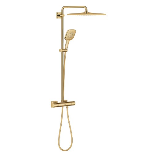 Coloana de dus Grohe Rainshower SmartActive 310 Cube cu baterie termostatata  9 5l/min  cool sunrise