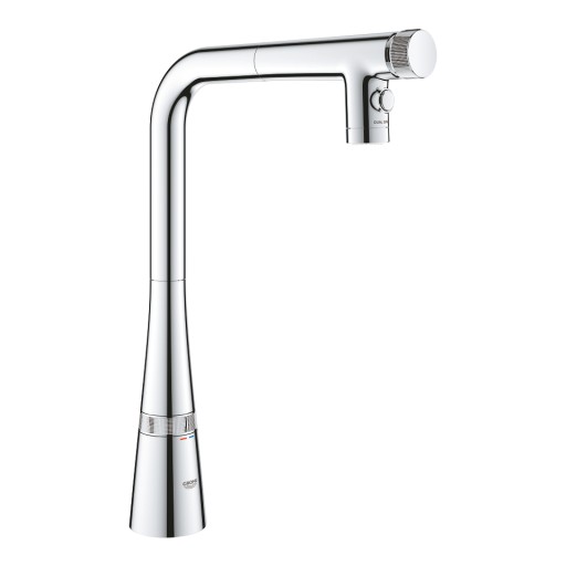 Baterie bucatarie Grohe Zedra SmartControl cu pipa L  dus extractibil  crom