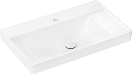 Lavoar asimetric Hansgrohe Xelu Q 80x48cm  polita dreapta  fara preaplin  montare pe mobilier  SmartClean  alb