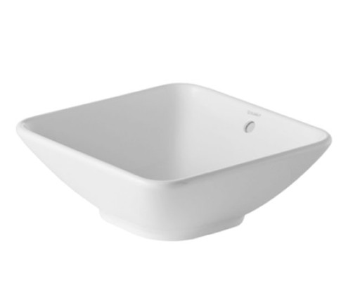 Lavoar tip bol Duravit Bacino 42x42cm  fara orificiu baterie  montare pe blat
