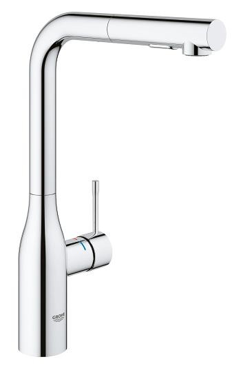Baterie bucatarie Grohe Essence cu dus extractibil dual spray  pipa L  crom