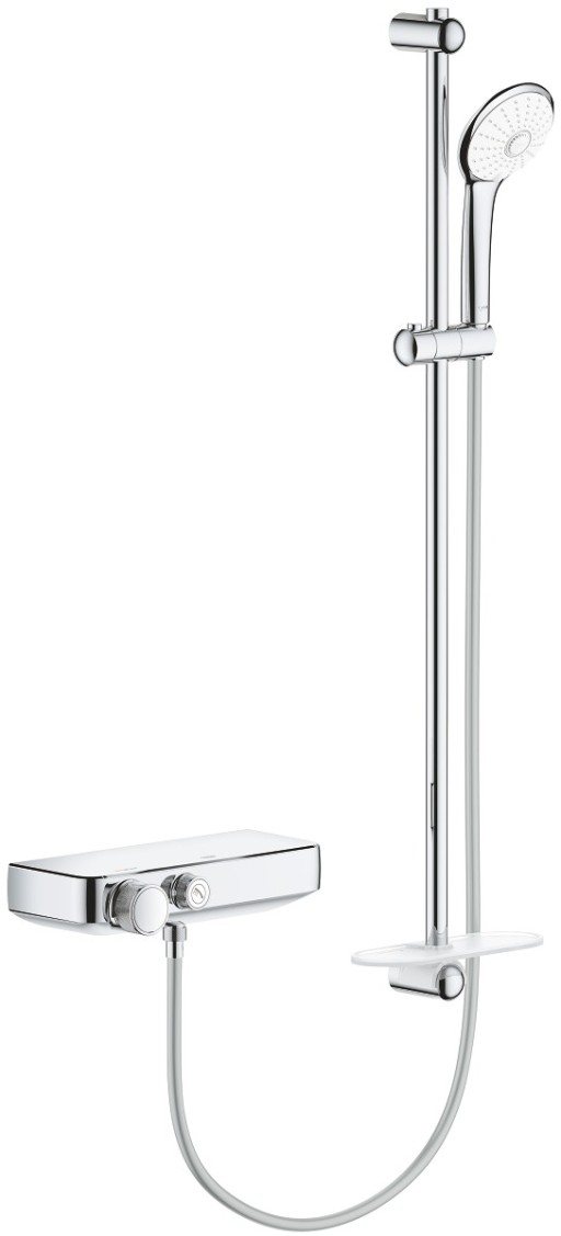 Baterie dus termostatata Grohe Grohtherm SmartControl cu set de dus cu bara de 900mm  crom