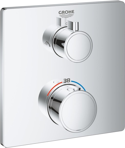 Baterie cada - dus termostatata Grohe Grohtherm cu montaj incastrat  necesita corp ingropat  crom