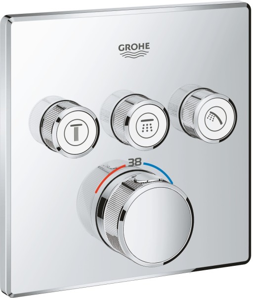 Baterie cada - dus termostatata Grohe Grohtherm SmartControl cu montaj incastrat  necesita corp ingropat  crom