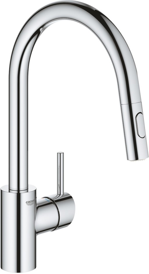 Baterie bucatarie Grohe Concetto cu dus extractibil dual spray  pipa C  crom