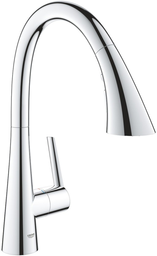 Baterie bucatarie Grohe Zedra cu dus extractibil trio spray  crom