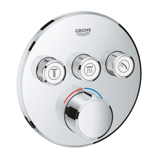 Baterie cada - dus Grohe SmartControl Round cu 3 functii  montaj incastrat  necesita corp ingropat  crom