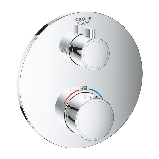 Baterie cada - dus termostatata Grohe Grohtherm Round cu montaj incastrat  necesita corp ingropat  crom