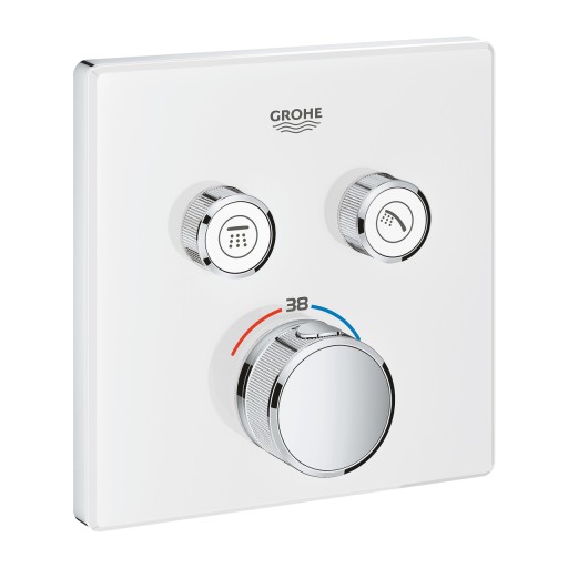 Baterie cada - dus termostatata Grohe Grohtherm SmartControl cu 2 functii  montaj incastrat  necesita corp ingropat  moon white