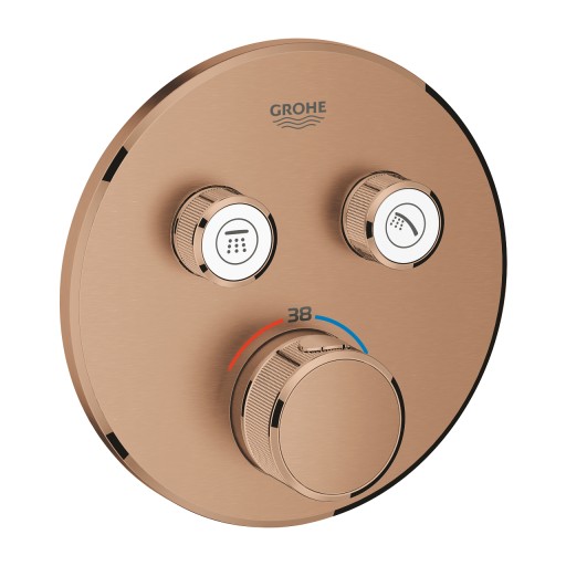 Baterie cada - dus termostatata Grohe Grohtherm SmartControl Round  montaj incastrat  necesita corp ingropat  brushed warm sunset