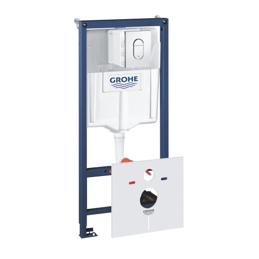 Set rezervor incastrat Grohe Rapid SL 4-in-1 cu cadru  garnitura fonoizolanta si clapeta Arena Cosmopolitan crom