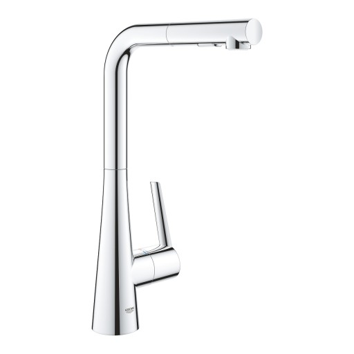 Baterie bucatarie Grohe Zedra cu dus extractibil dual spray  pipa L  crom