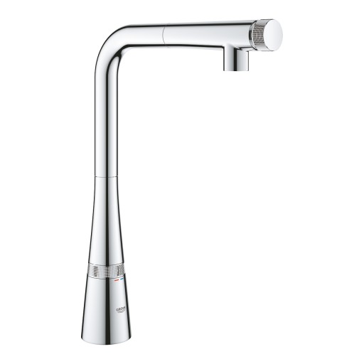 Baterie bucatarie Grohe Zedra SmartControl cu dus extractibil  pipa L  crom