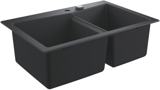 Chiuveta bucatarie Grohe K700 90 -C cu doua cuve  838x560mm  compozit  granite black