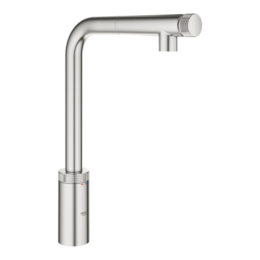 Baterie bucatarie Grohe Minta SmartControl cu dus extractibil  pipa L  supersteel