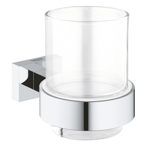 Pahar cu suport de perete Grohe Essentials Cube  crom