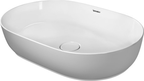 Lavoar tip bol Duravit Luv 60x40cm  fara orificiu baterie  fara preaplin  montare pe blat  Wonder Gliss