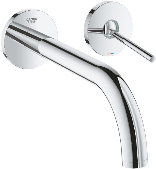 Baterie lavoar Grohe Atrio din 2 elemente  pipa 221mm  de perete  necesita corp ingropat  necesita corp ingropat  crom