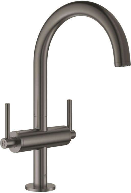 Baterie lavoar Grohe Atrio L cu dubla comanda  brushed hard graphite