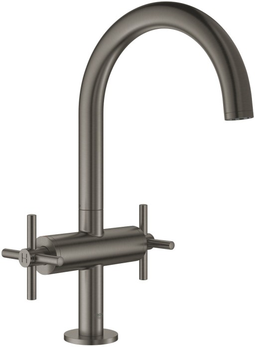 Baterie lavoar Grohe Atrio L cu dubla comanda  manere in cruce  brushed hard graphite