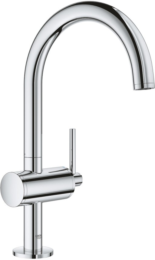 Baterie lavoar Grohe Atrio L cu pipa inalta  ventil click-clack  crom