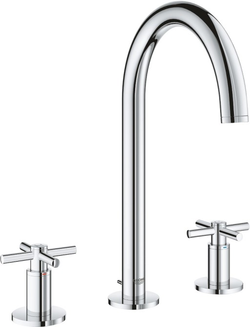 Baterie lavoar Grohe Atrio M din 3 elemente  ventil pop-up  manere cruce  crom
