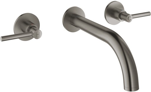 Baterie lavoar Grohe Atrio S din 3 elemente  180mm  de perete  necesita corp ingropat  brushed hard graphite