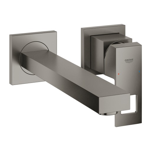 Baterie lavoar Grohe Eurocube M din 2 elemente  de perete  brushed hard graphite