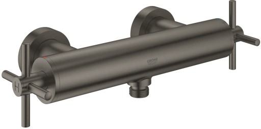 Baterie dus Grohe Atrio cu dubla comanda  manere cruce  brushed hard graphite