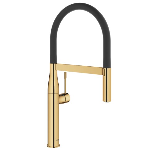 Baterie bucatarie Grohe Essence cu pipa flexibila ProfiSpray  cool sunrise