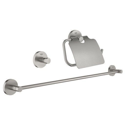 Set 3 accesorii baie Grohe Essentials Guest 3-in-1  supersteel