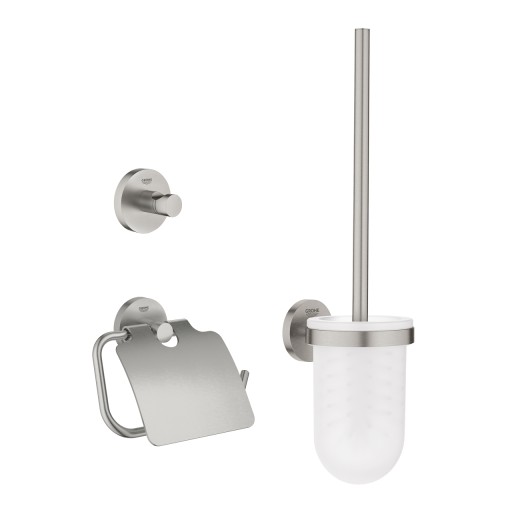 Set 3 accesorii baie Grohe Essentials City 3-in-1  supersteel