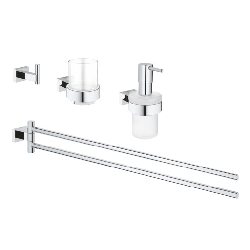 Set 3 accesorii baie Grohe Essentials Cube Master 4-in-1  crom