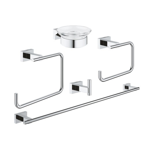 Set 5 accesorii baie Grohe Essentials Cube Master 5-in-1  crom