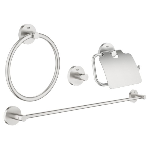 Set 4 accesorii baie Grohe Essentials Master 4-in-1 40776DC1  supersteel