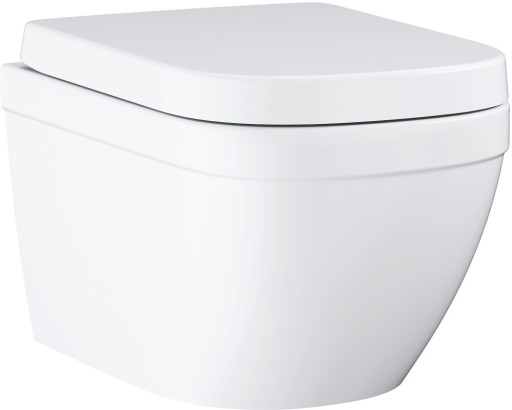 Set vas wc suspendat Grohe Euro Ceramic Rimless si capac cu inchidere lenta  Triple Vortex  alb