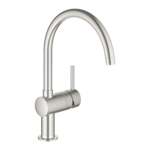Baterie bucatarie Grohe Minta cu pipa C  supersteel