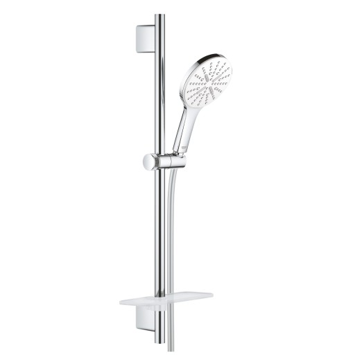 Set de dus Grohe Rainshower SmartActive 130 cu para 3 jeturi  furtun 1.75cm si bara de dus 60cm  moon white