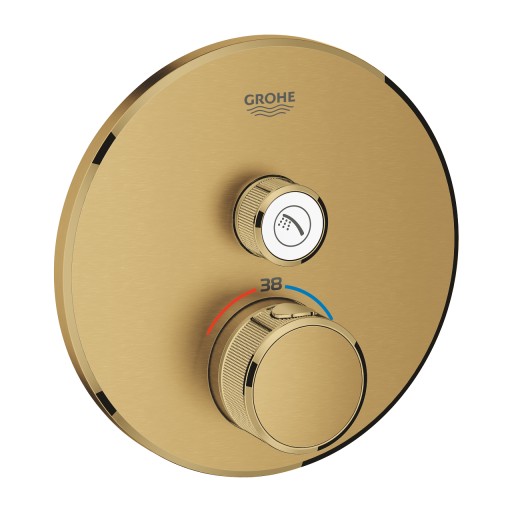 Baterie dus termostatata Grohe Grohtherm SmartControl cu 1 functie  montaj incastrat  necesita corp ingropat  brushed cool sunrise