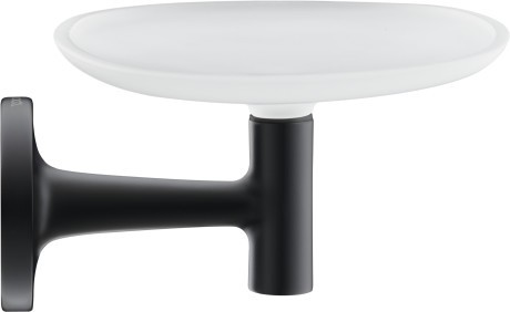 Savoniera cu suport de perete Duravit Starck T sticla mata  negru mat