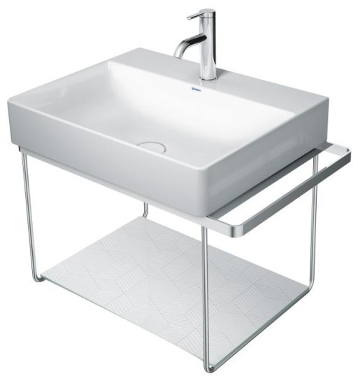 Consola metalica suspendata pentru lavoar Duravit DuraSquare 665x451mm  cu port-prosop reversibil  fara raft  crom