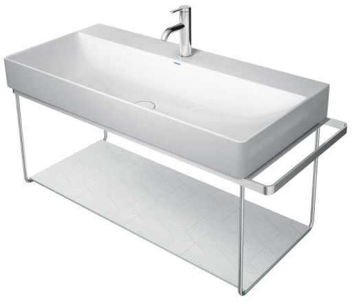 Consola metalica suspendata pentru lavoar Duravit DuraSquare 865x451mm  cu port-prosop reversibil  fara raft  crom