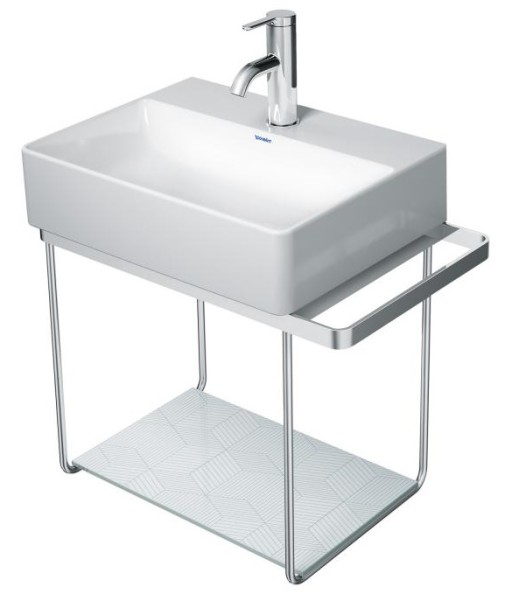 Consola metalica suspendata pentru lavoar Duravit DuraSquare 516x333mm  cu port-prosop reversibil  fara raft  crom
