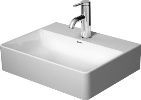 Lavoar Duravit DuraSquare 45x35 cm  fara preaplin  cu capac ceramic pentru ventil inclus si finisaj suplimentar