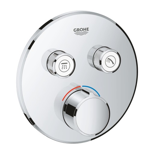 Baterie cada - dus Grohe SmartControl Round cu montaj incastrat  necesita corp ingropat  crom