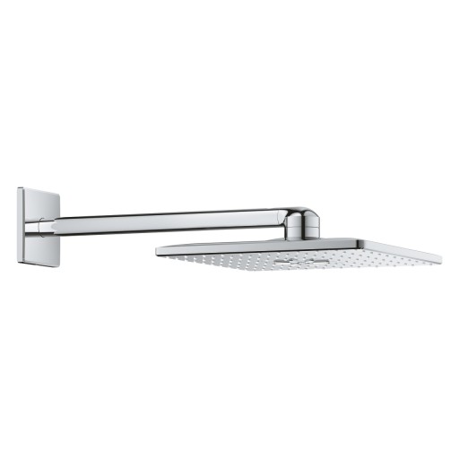 Palarie de dus Grohe RainShower SmartActive 310 Cube  2 tipuri de jet  cu brat de dus 43mm de perete  crom