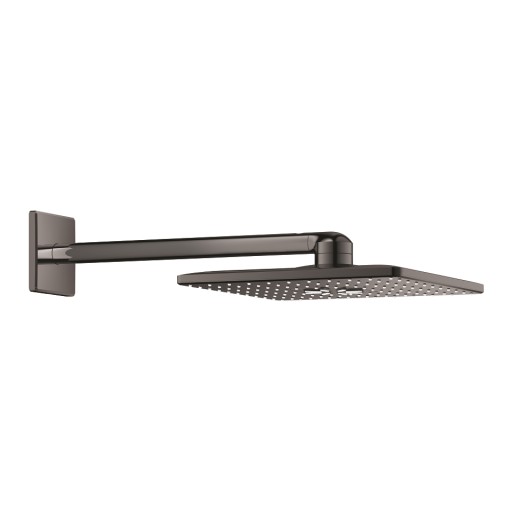 Palarie de dus Grohe RainShower SmartActive 310 Cube  2 tipuri de jet  cu brat de dus 43mm de perete  hard graphite